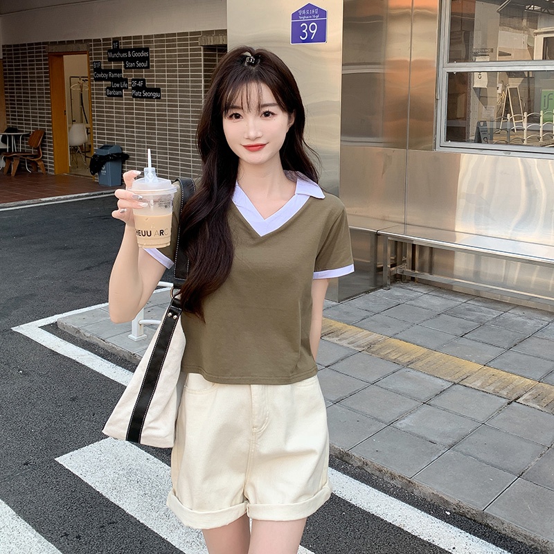 NRVP Áo Thun Tay Ngắn Dáng Ôm In Họa Tiết Độc Đáo Thời Trang Đường Phố Hàn Quốc Cho Nữ