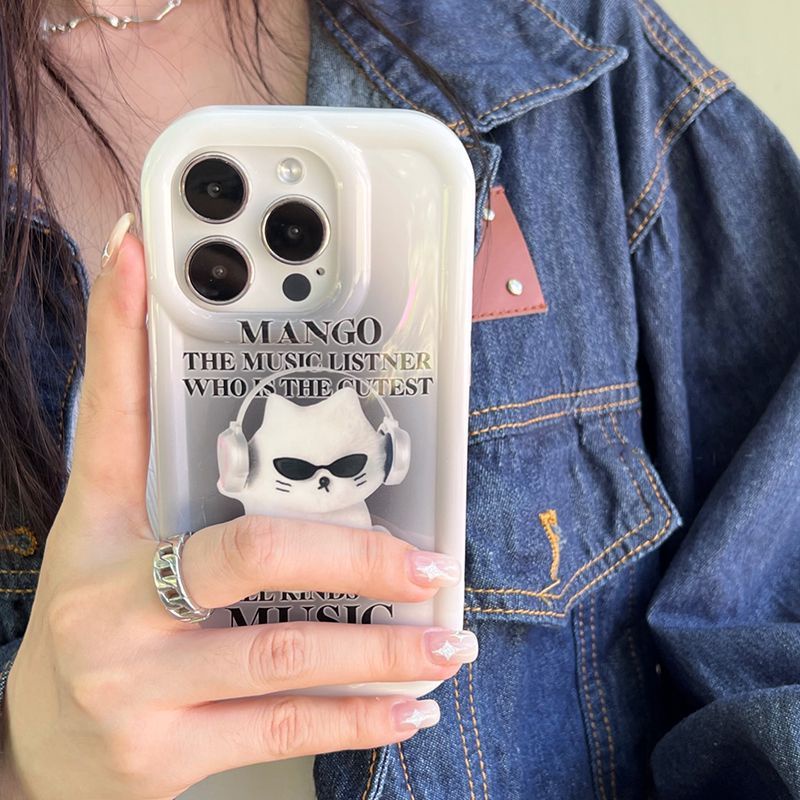 Ốp Điện Thoại Silicon TPU Mềm Chống Sốc In Hình Mèo Âm Nhạc Dễ Thương Cho IPhone 14 13 11 12 Pro XS Max X XR 7 + 8 Plus