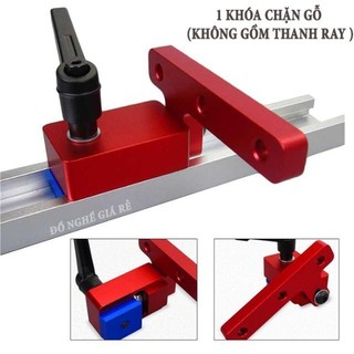 Cữ chặn gỗ lắp thanh ray nhôm trượt máy cưa bàn cắt gỗ làm đồ mộc
