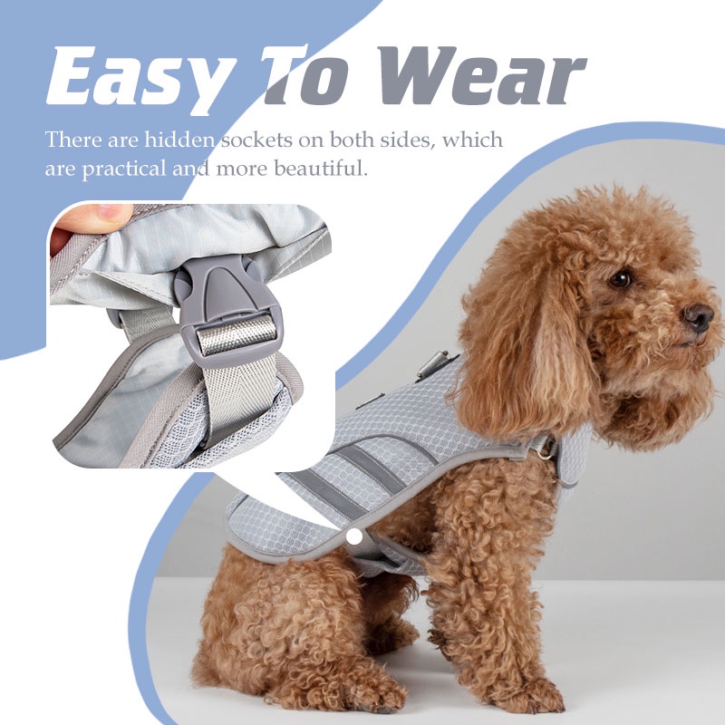 HamshMoc Áo Khoác Phản Quang Làm Mát Chống Nắng Mùa Hè Có Thể Điều Chỉnh Huấn Luyện Chó Ngoài Trời