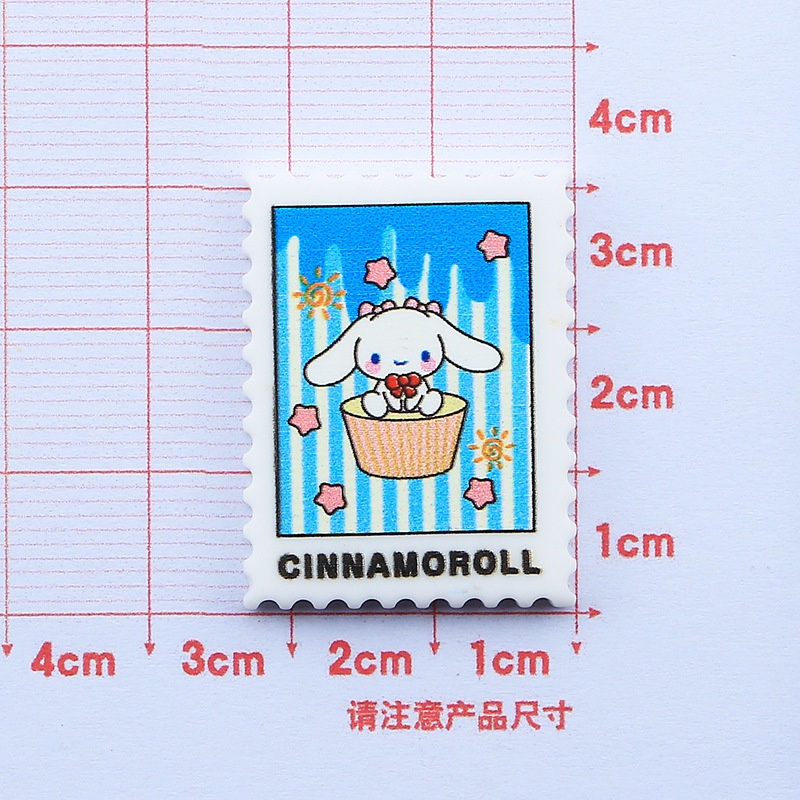 Charm trang trí hình tem nhân vật hoạt hình Sanrio, Cô gái dễ thương | charm deco điện thoại, kẹp tóc DIY