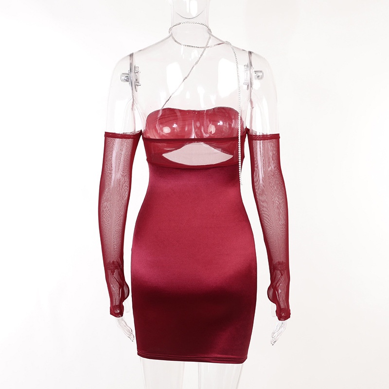 Đầm Lưới Xếp Ly Hở Vai Gợi Cảm Cho Nữ