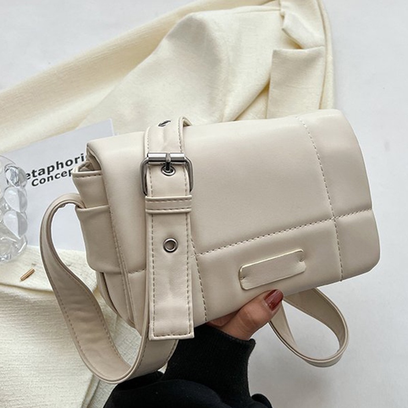 Túi Đeo Chéo Hình Vuông Nhỏ Màu Trơn Phong Cách Phương Tây Đơn Giản Cho Nữ