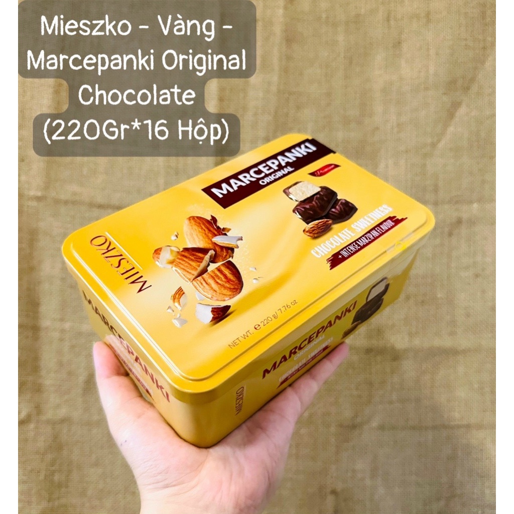 Socola nhân rượu cheri Mieszko hộp thiếc 220g 225g