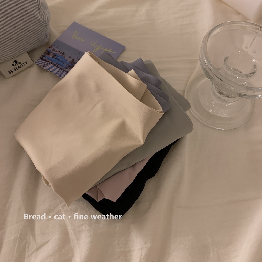 Quần Lót Cotton Lụa Lạnh Không Đường May Lưng Cao Co Giãn Thoáng Khí Màu Sắc Đơn Giản