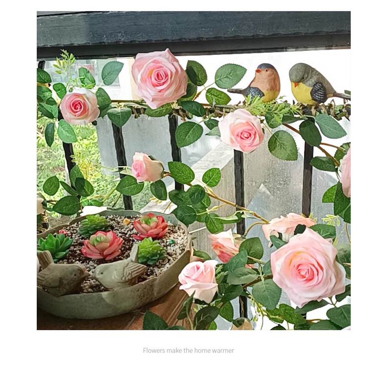 Dây Leo Hoa Hồng Giả Bằng Nhựa Trang Trí