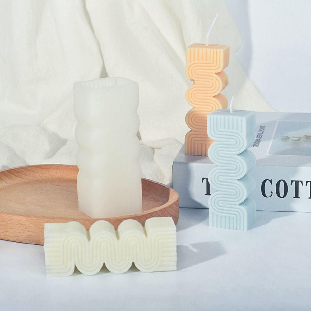 Khuôn Làm Nến Thơm Handmade TAYLOR1 Bằng Silicone Họa Tiết Kẻ Sọc Hình Học