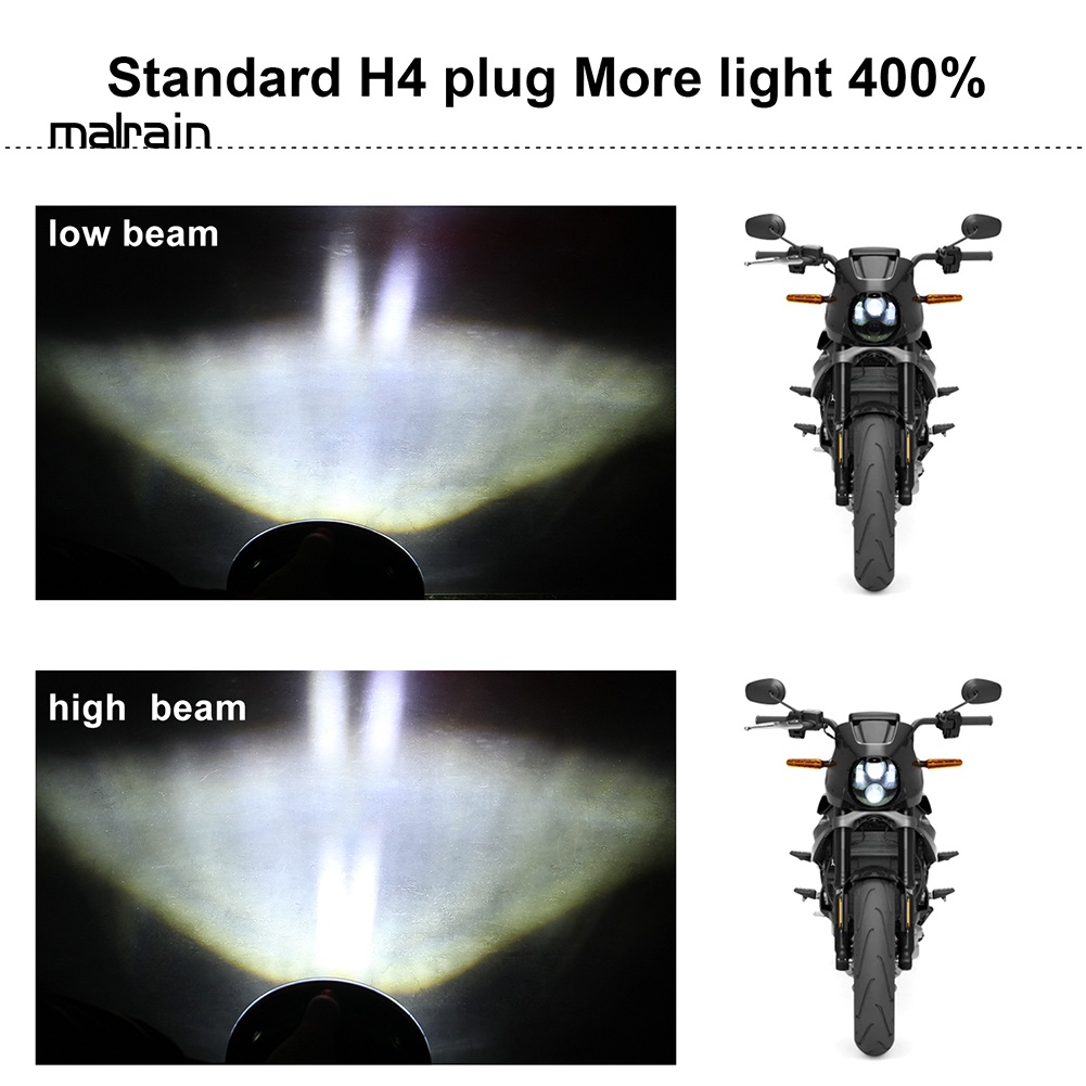 Đèn Pha Tròn 5.75 inches Ánh Sáng Trắng Chống Thấm Nước Cho Xe Mô Tô