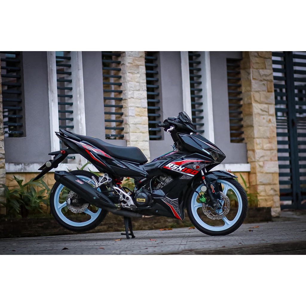 Tem rời Winner X - mẫu RSX150 đỏ xám dán xe đen - siêu hot 2023