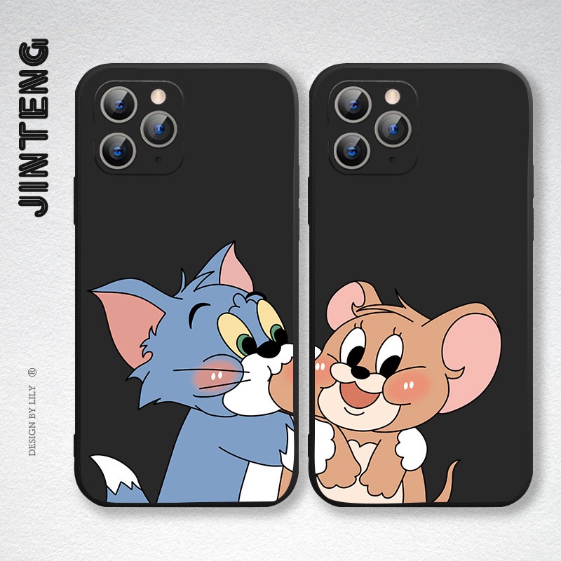 Trendy brand Casing for iPhone 14 13 12 11 XS Pro Max Mini iPhone X XR 8 7 6 6S Plus 5 5S Tom and Jerry couple-2 Case Soft Tpu cover