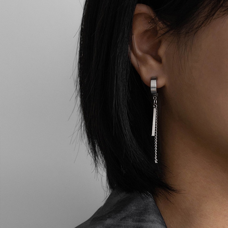 1 Khuyên Kẹp Vành Tai Thép Không Gỉ Phong Cách Hàn Quốc