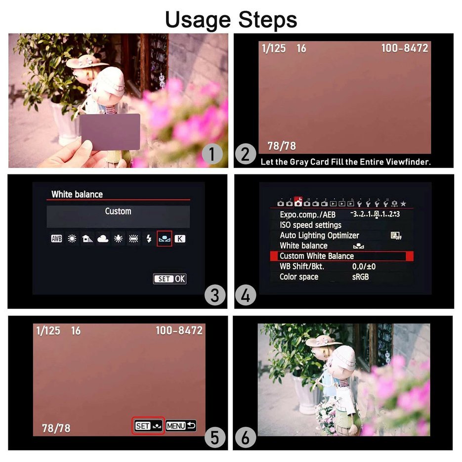 ✱BEST✱ Grey White Balance Card 12'' 30Cm 18% White Balance Card Mini Gray Card