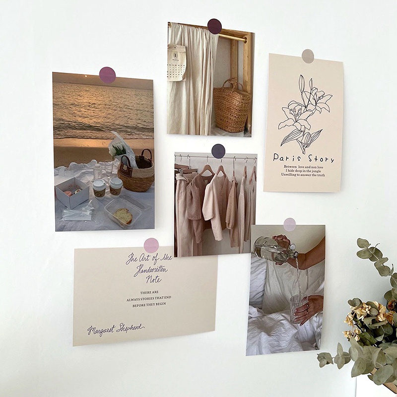 Thẻ Bưu Thiếp Trang Trí Tường Phong Cách Retro Đơn Giản