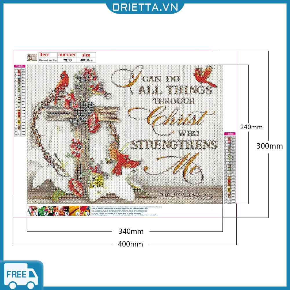 ❖Orietta♪  5D DIY Full Drill Round Shape Cross Letters Rhinestone Diamond Drawing for Ho AU