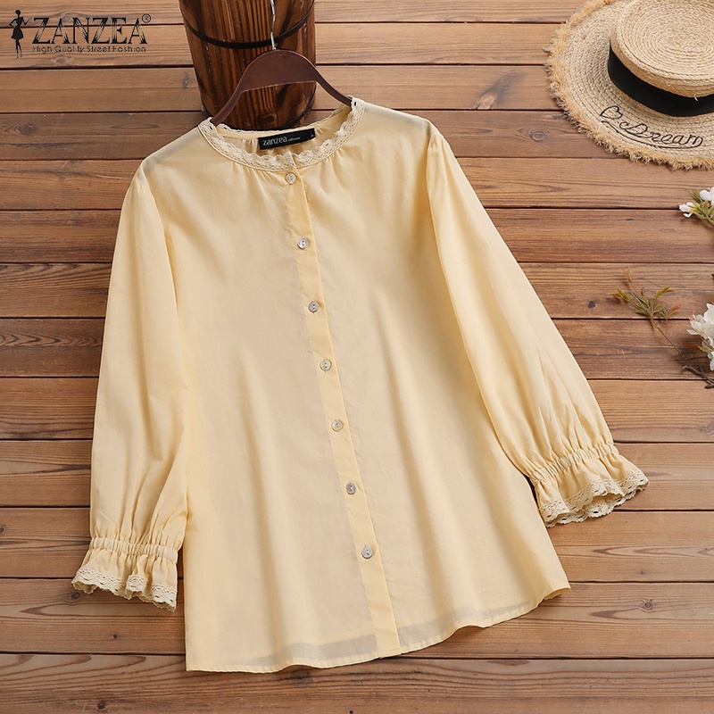 Zanzea Áo Nữ Tay Dài Phối Ren Thời Trang Quyến Rũ