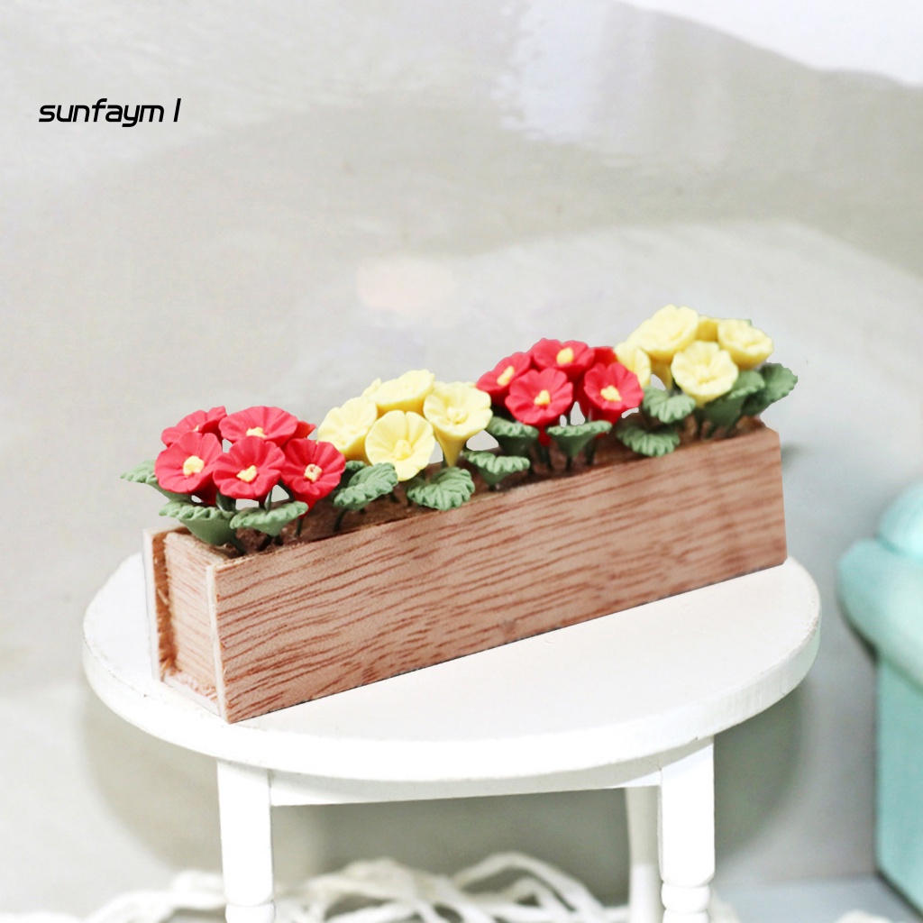 Mô Hình Chậu Hoa Mini Tỷ Lệ 1: 12 Dùng Trang Trí Tiểu Cảnh / Nhà Búp Bê