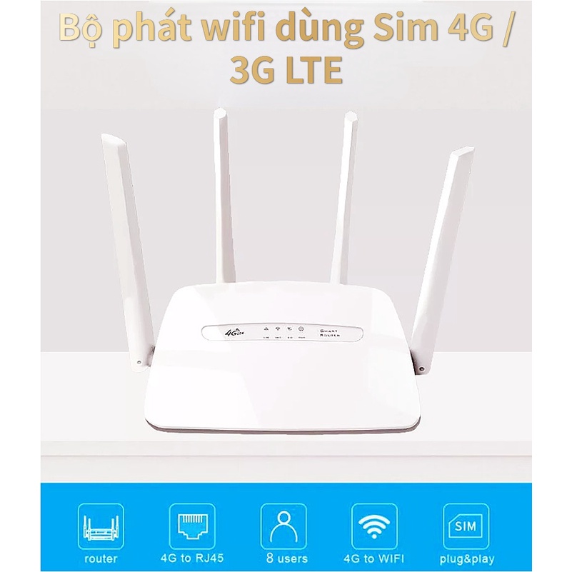 Bộ phát wifi dùng Sim 4G / 3G LTE - C300 - 4 ăngten dùng cho ô tô và nơi không có internet
