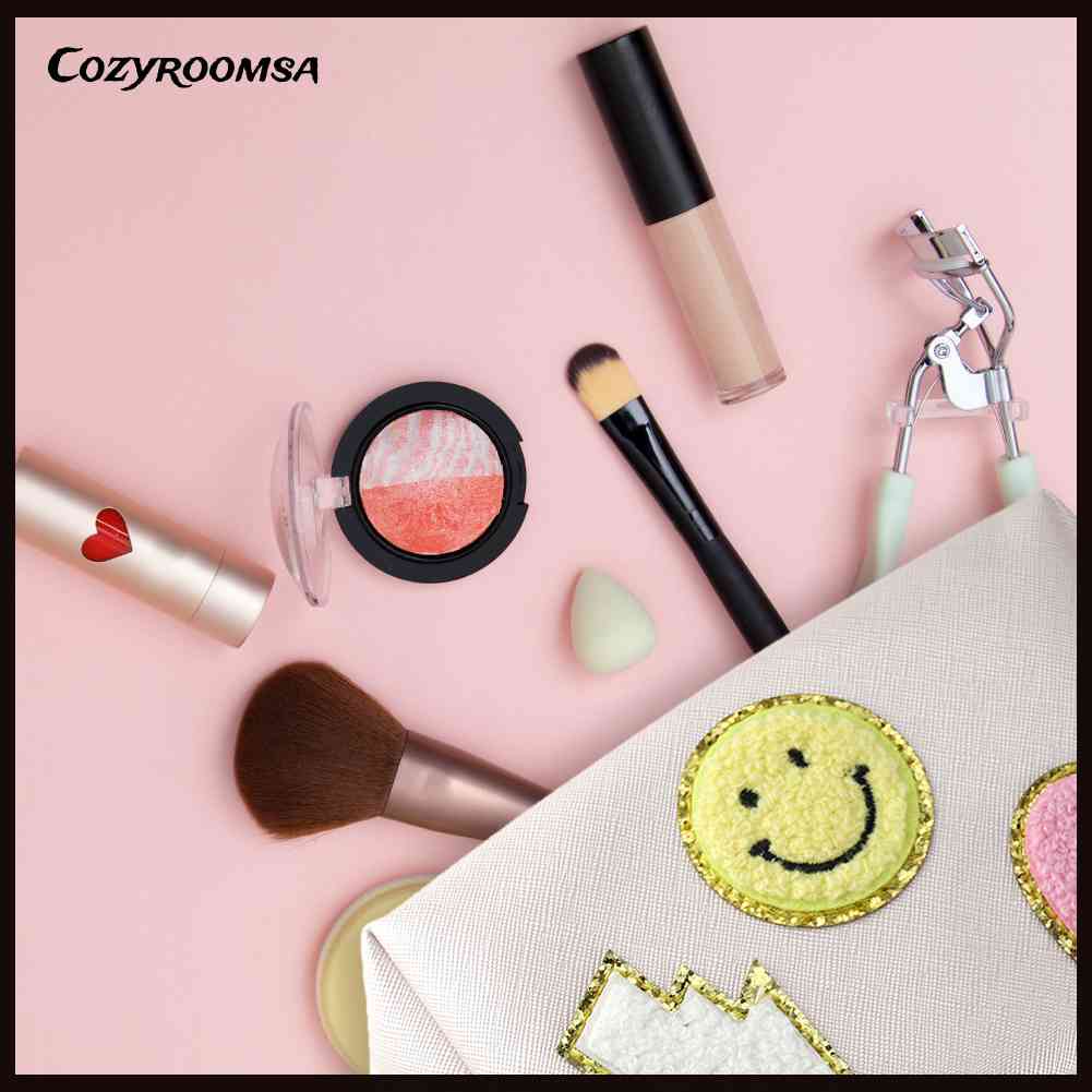 Túi Đựng Mỹ Phẩm Da PU Chống Thấm Nước Họa Tiết Mặt Cười Dễ Thương