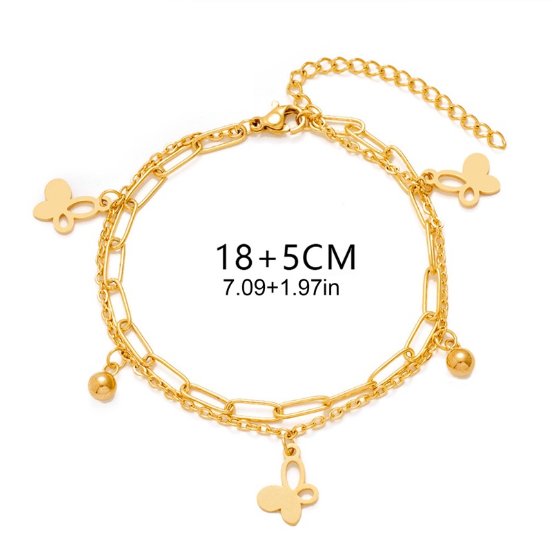 Vòng Tay Hai Lớp Bằng Bạc 925 Họa Tiết Bướm / Cây Thời Trang Cho Nữ