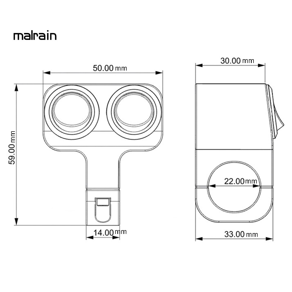 Công Tắc Điều Khiển Đèn Pha Gắn Tay Lái Xe Máy 12V