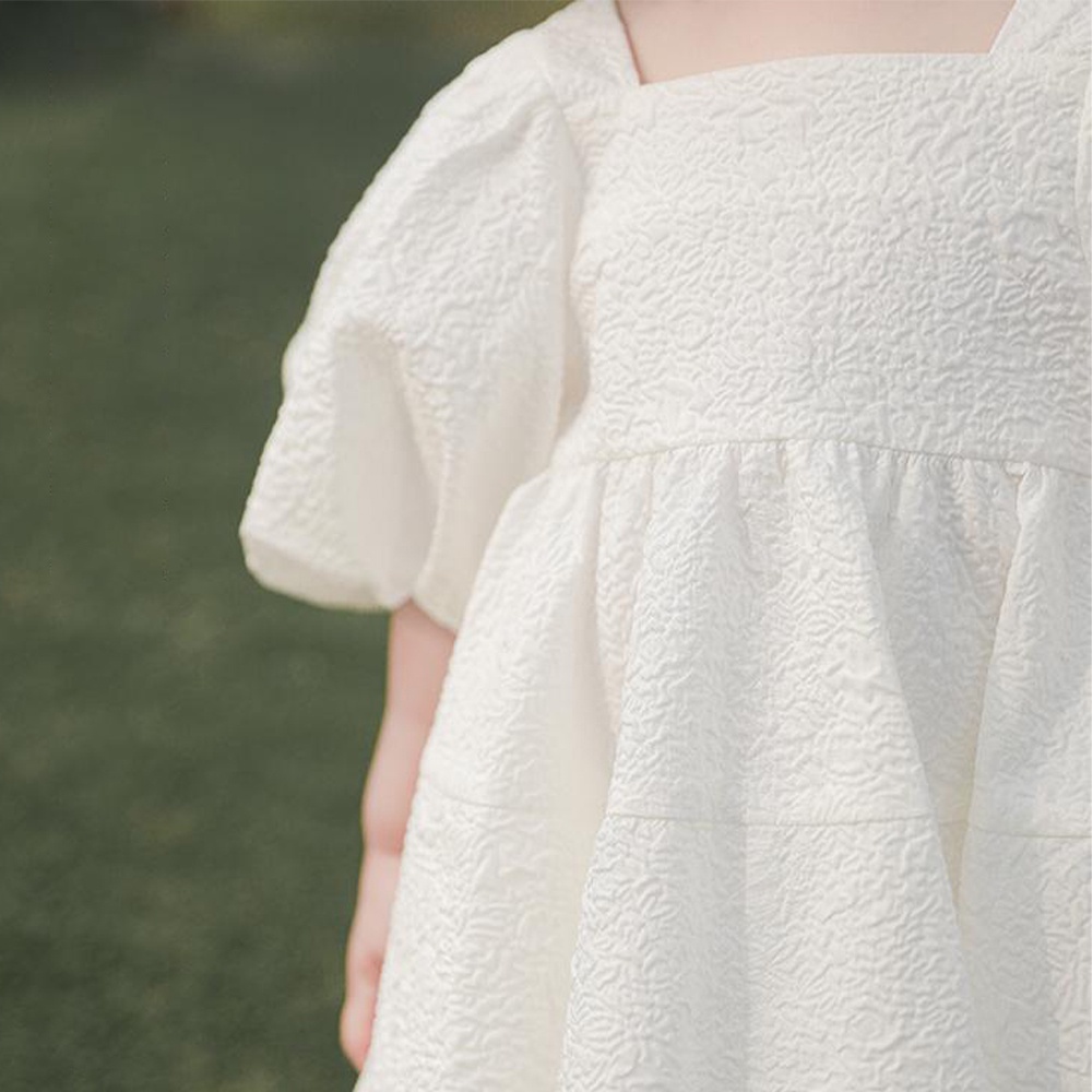 BEAR LEADER Đầm Công Chúa Tay Phồng Màu Trơn Mẫu Mới 2023 Thời Trang Mùa Hè Cho Bé Gái 1-6 Tuổi