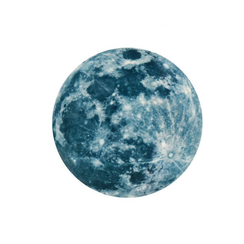 Miếng Dán Tường Trang Trí Hình Mặt Trăng Dạ Quang 3D Bằng PVC