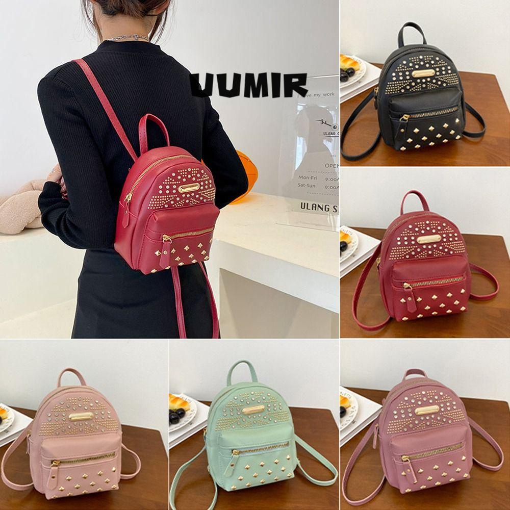 Balo Da PU Mini Đính Đinh Tán Thời Trang Cho Nữ