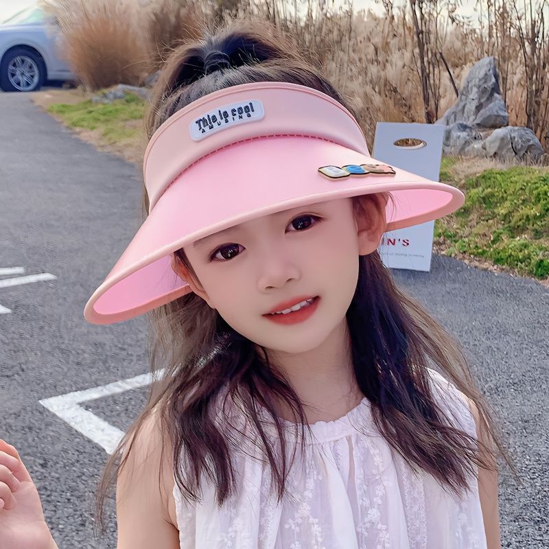 Mũ Chống Nắng Vành Rộng Không Chóp Có Thể Thay Đổi Màu Sắc Theo Nhiệt Độ Họa Tiết Hoạt Hình Dành Cho Bé Trai Bé Gái