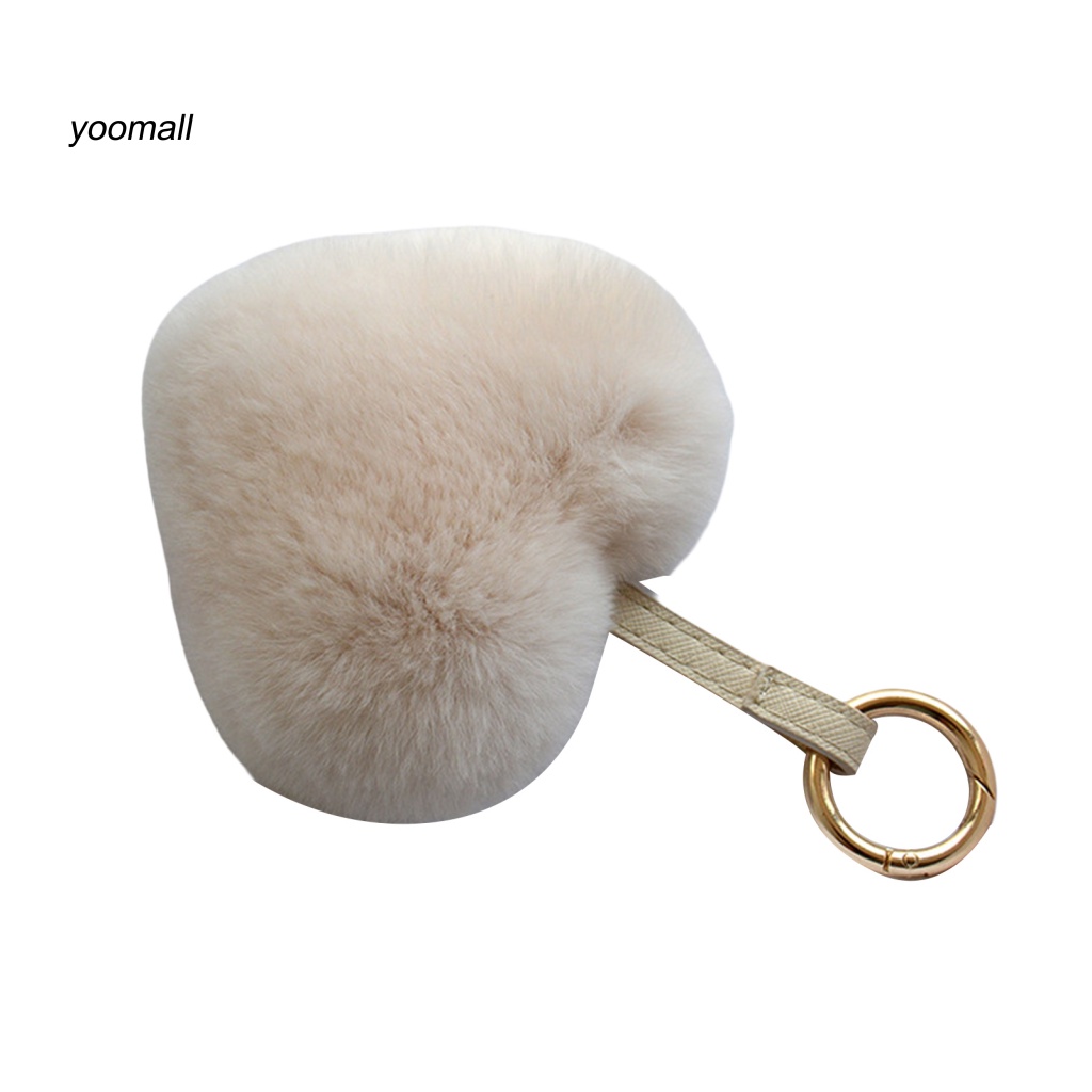 Móc Khóa Lông Thỏ Siêu Mềm Màu Trơn Dễ Thương Dành Cho Nữ