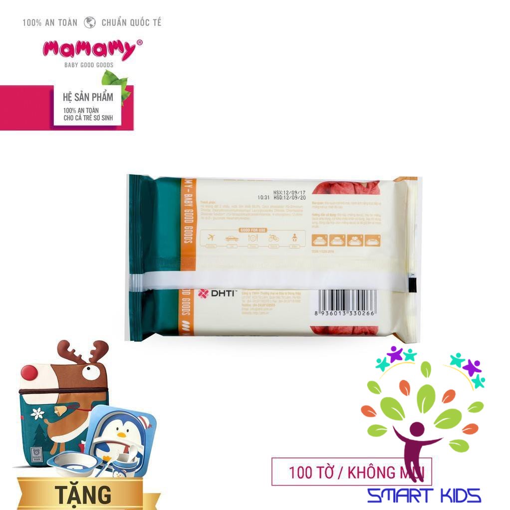 Combo 3 Gói Khăn Ướt Mamamy 100 Tờ, Nắp Không Mùi