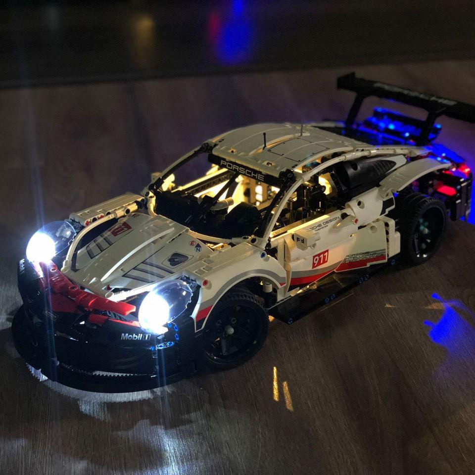 Tương thích Lego lắp ráp Porsche 911RSR mô hình xe điều khiển từ xa quà tặng bé trai khối xây dựng đồ chơi