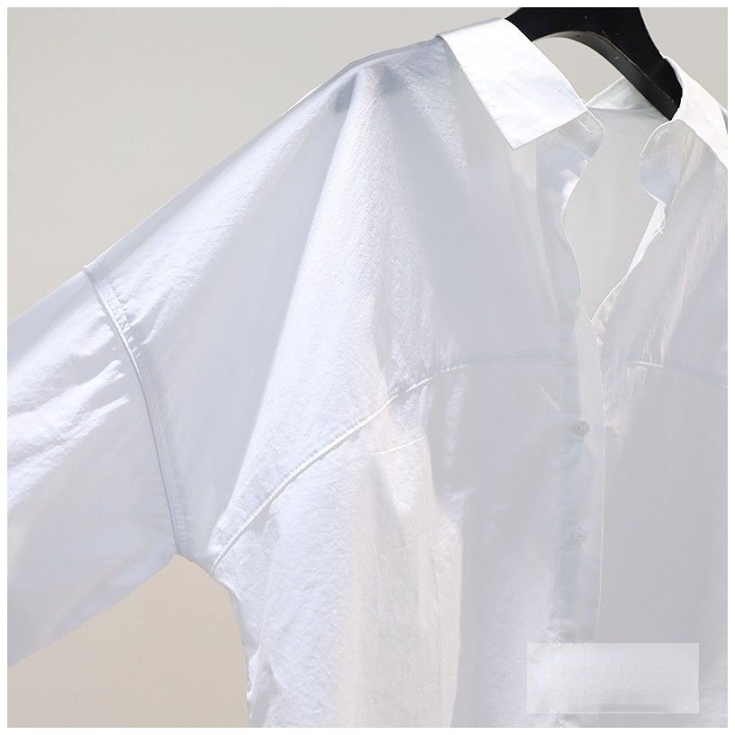 Áo Sơ Mi Cotton Tay Dài Dáng Rộng Màu Trơn Thời Trang Xuân Thu Hàng Mới Dành Cho Bạn Nữ