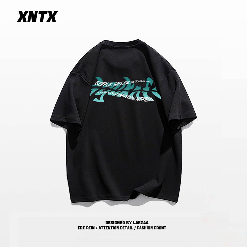 Áo thun cotton ngắn tay phong cách Mỹ retro hiphop đường phố thời trang mùa hè cho nam