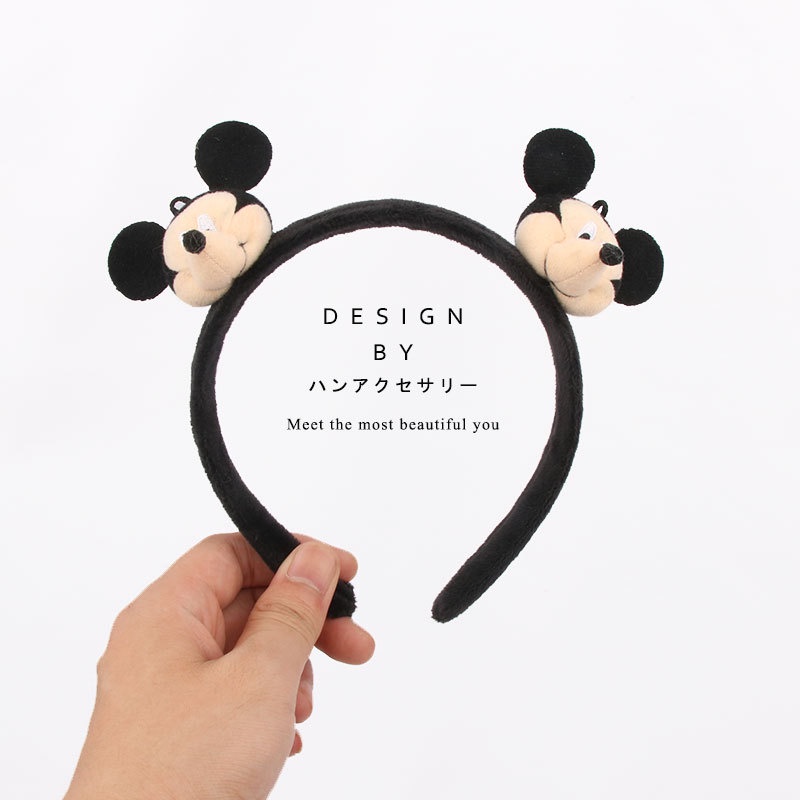 Disney Băng Đô Cài Tóc Hình Chuột Mickey Minnie Bằng Lông Nhung Dễ Thương Xinh Xắn