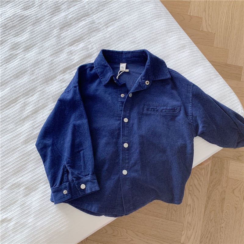 Áo Sơ Mi Màu Sắc Đơn Giản Phong Cách Nhật Bản Cho Bé Trai 1-7 Tuổi