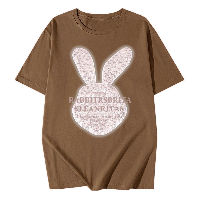 Áo thun NRVP 100% cotton tay ngắn in họa tiết độc đáo phong cách Hàn Quốc cho nữ