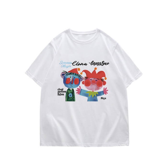 NRVP Áo Thun 100% Cotton Tay Ngắn In Họa Tiết Độc Đáo Phong Cách Hàn Quốc Cho Nữ