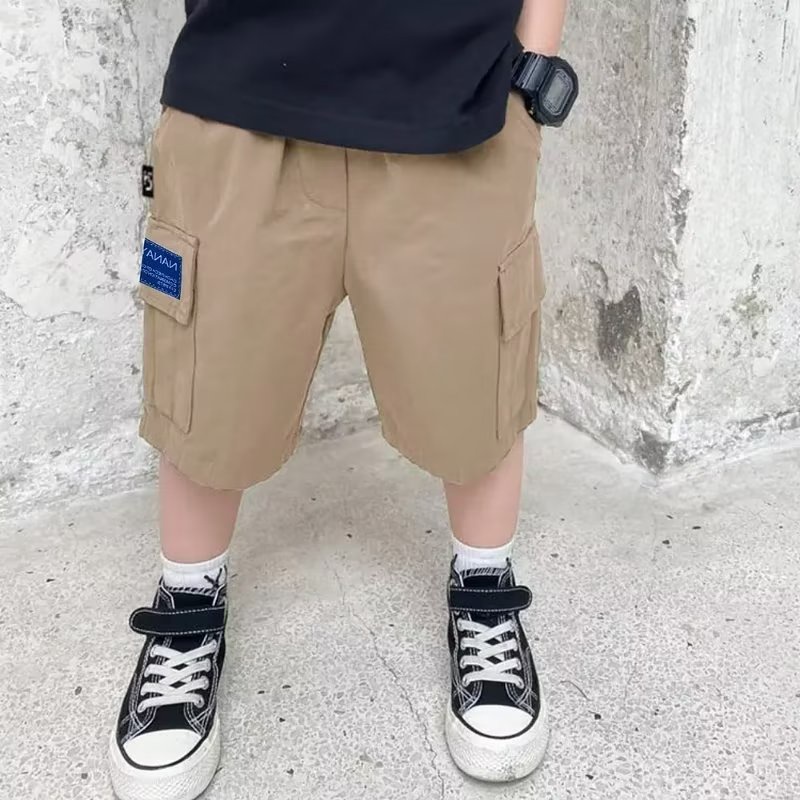 Quần short BXPB cotton ống rộng có túi mặc thoải mái thời trang mùa hè chất lượng cao size 110-170 cho bé