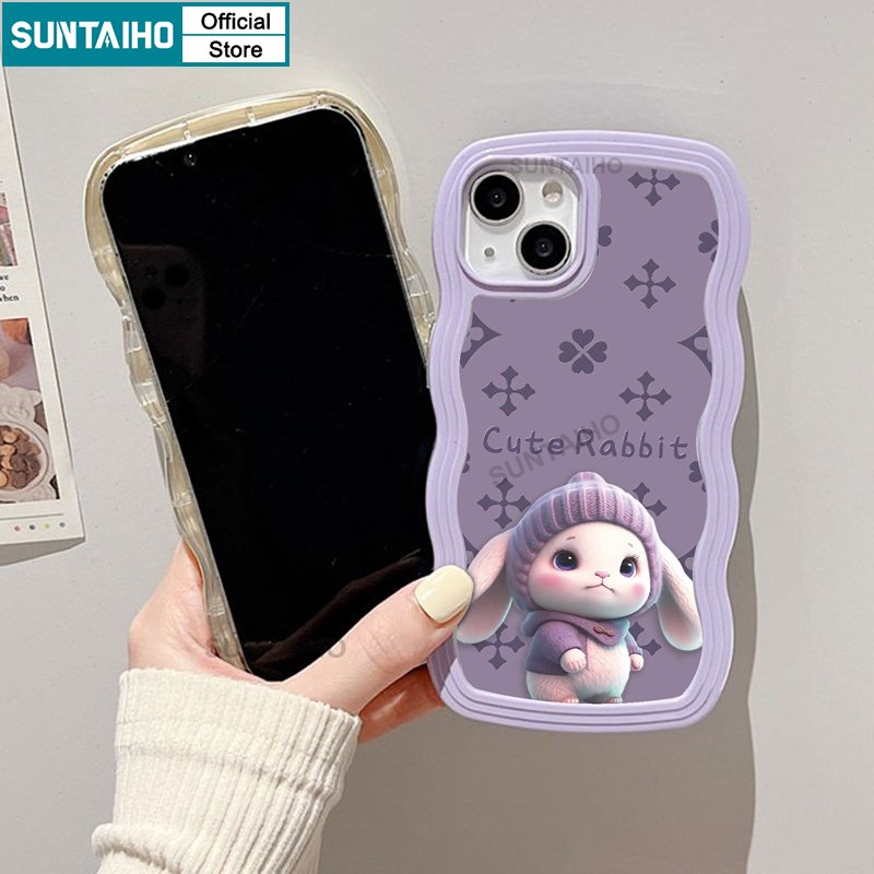 Suntaiho Ốp lưng iphone Ốp Điện Thoại mềm in hình thỏ thích hợp cho iPhone 11 Pro 14 PRO MAX 12 13 Pro XR XS Max 7 Plus 8 Plus