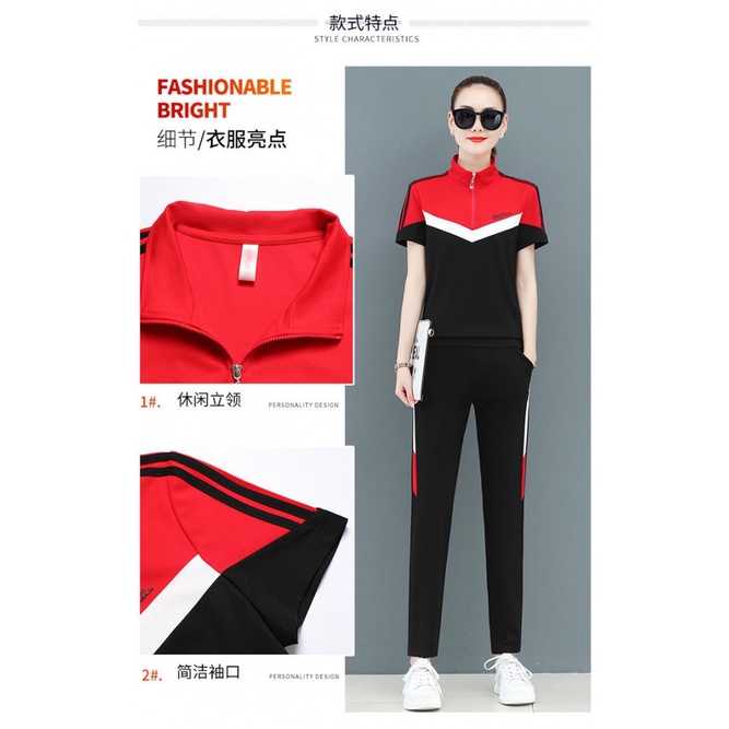 Bộ Đồ Thể Thao Áo Thun Tay Ngắn Thời Trang Mùa Hè 2023 Cho Phụ Nữ Trung Niên 2023