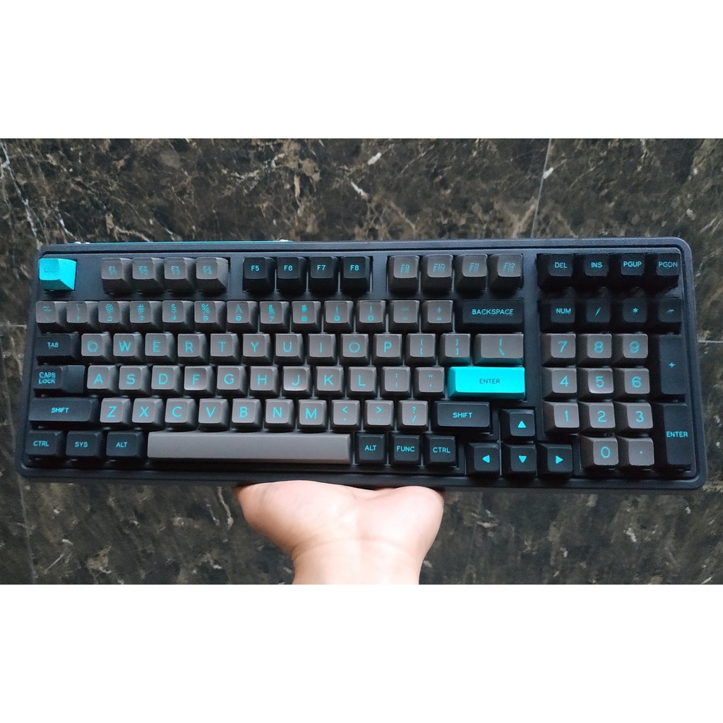 Bàn phím cơ chơi game có dây FLEsport CMK98SA Graphite Green RGB - Hotswap - Led RGB - Kết nối USB - Kailh Box switch