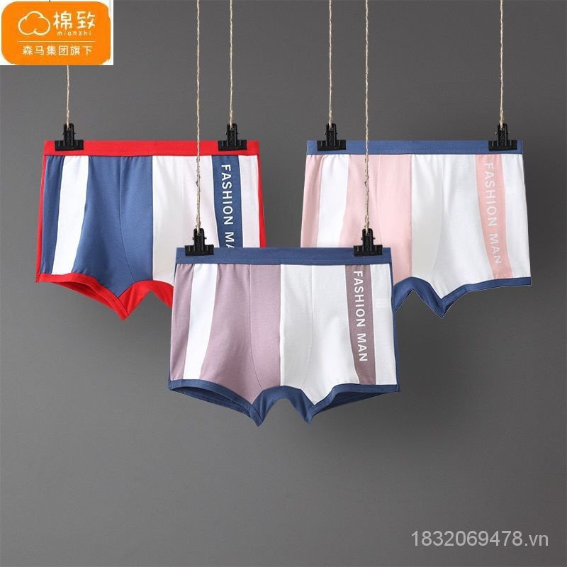 Quần Lót Boxer Chất Liệu Cotton Cao Cấp Thời Trang Cho Nam 14 Tuổi (42.5-85kg)
