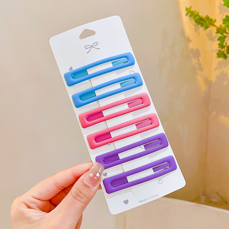 Set 6 Kẹp Tóc Màu Kẹo Đơn Giản Thời Trang Cho Bé