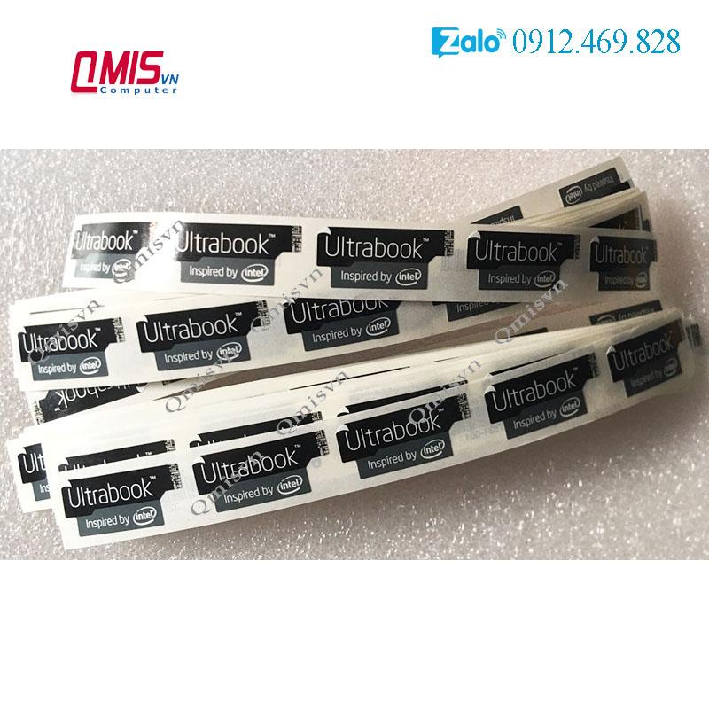 1 CÁI TEM LOGO INTEL Ultrabook 2.9*1.25cm  - Tem dán logo CPU cho Laptop PC - STICKER