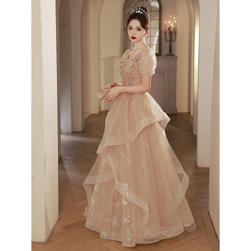 Đầm Dạ Hội Dáng Dài Phong Cách Pháp Thời Trang Sang Trọng Cho Nữ