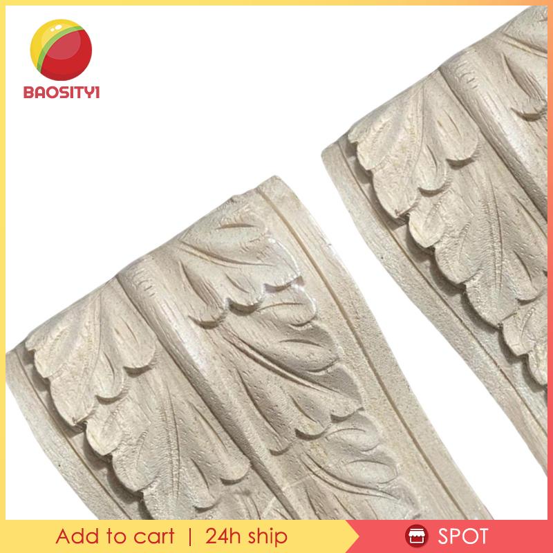 2x Wood Carved Applique Woodcarving Frame Corner for Cabinet Wardrobe Decor