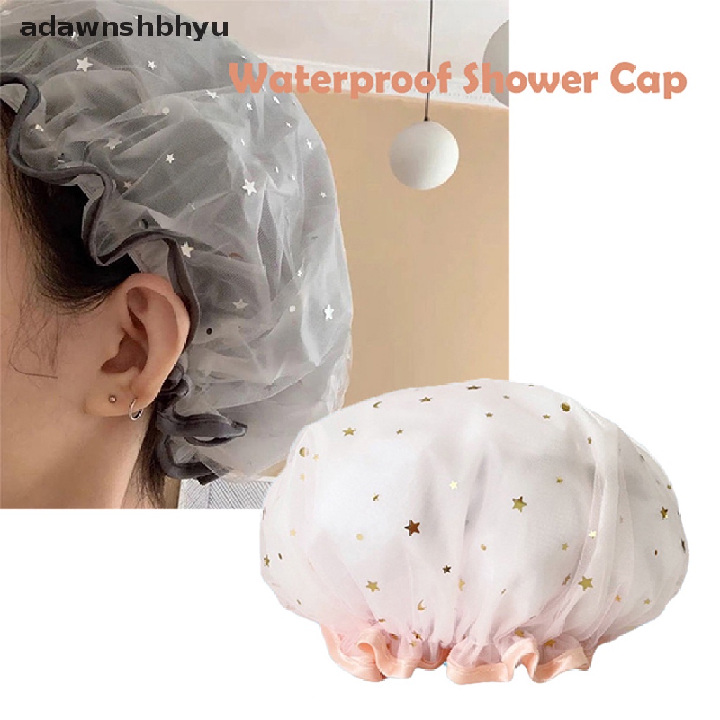 1 Mũ Trùm Tóc Hai Lớp Chống Thấm Nước Có Thể Tái Sử Dụng Cho Nữ