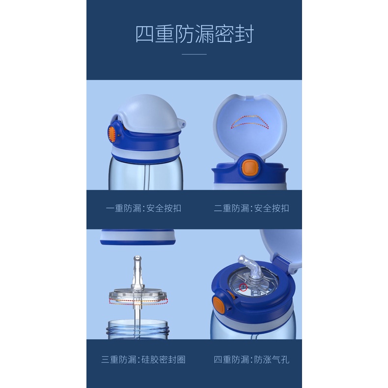 Disney Bình Nước Thể Thao Hình Mickey / Người Nhện Kèm Ống Hút Tiện Dụng Cho Bé