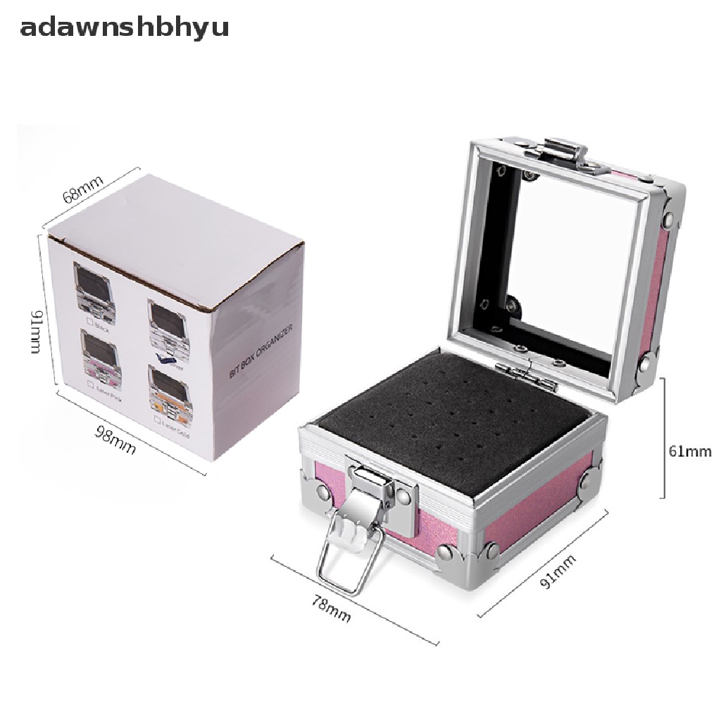 Hộp Kim Loại 25 Lỗ Đựng Đầu Mài Móng Tay Tiện Dụng