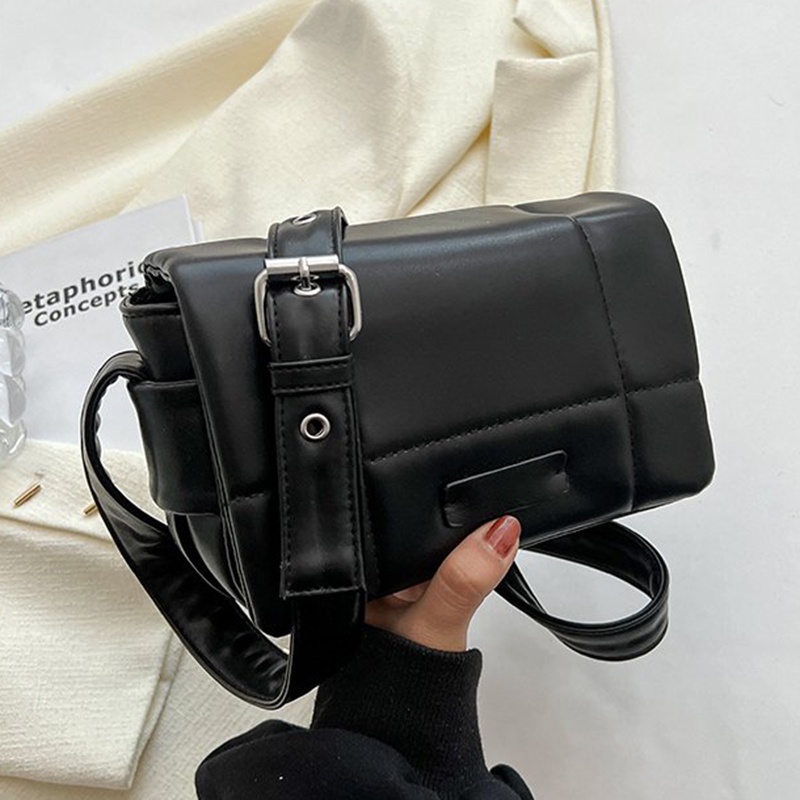 Túi Đeo Chéo Hình Vuông Nhỏ Màu Trơn Phong Cách Phương Tây Đơn Giản Cho Nữ